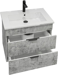 Grossman Мебель для ванной Кросс 65 подвесная бетон – фотография-6